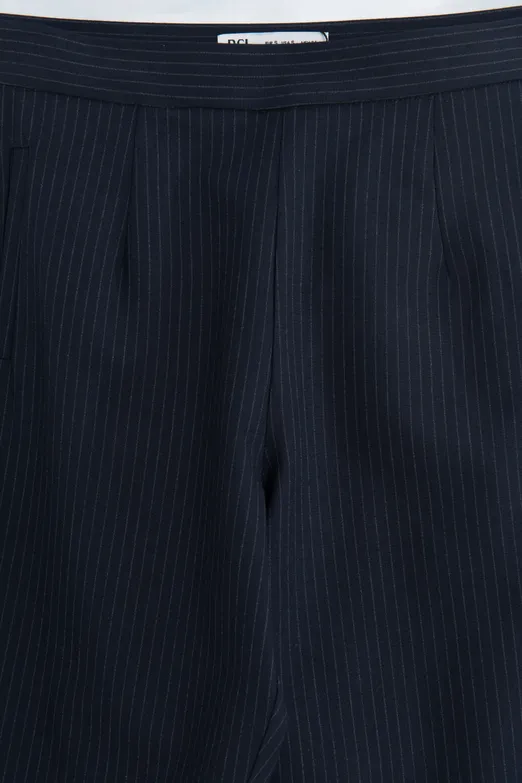 Bayan Lacivert Yüksek Bel Cigaretti Pantolon - BSL