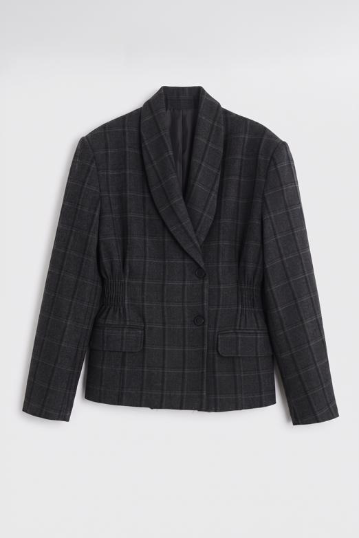 Şal Yakalı Kruvaze Blazer Ceket
