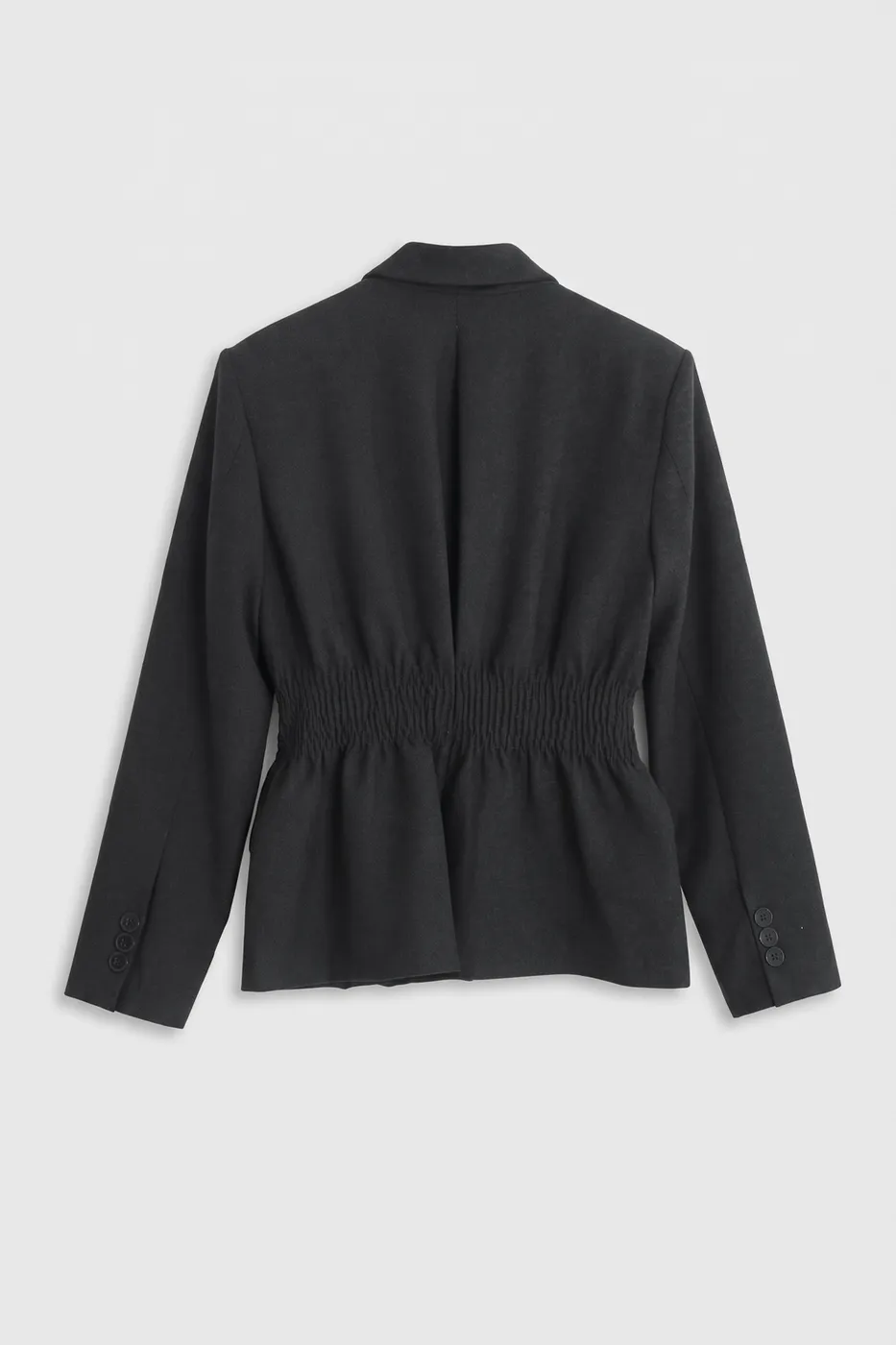 Bayan Siyah Şal Yakalı Kruvaze Blazer Ceket