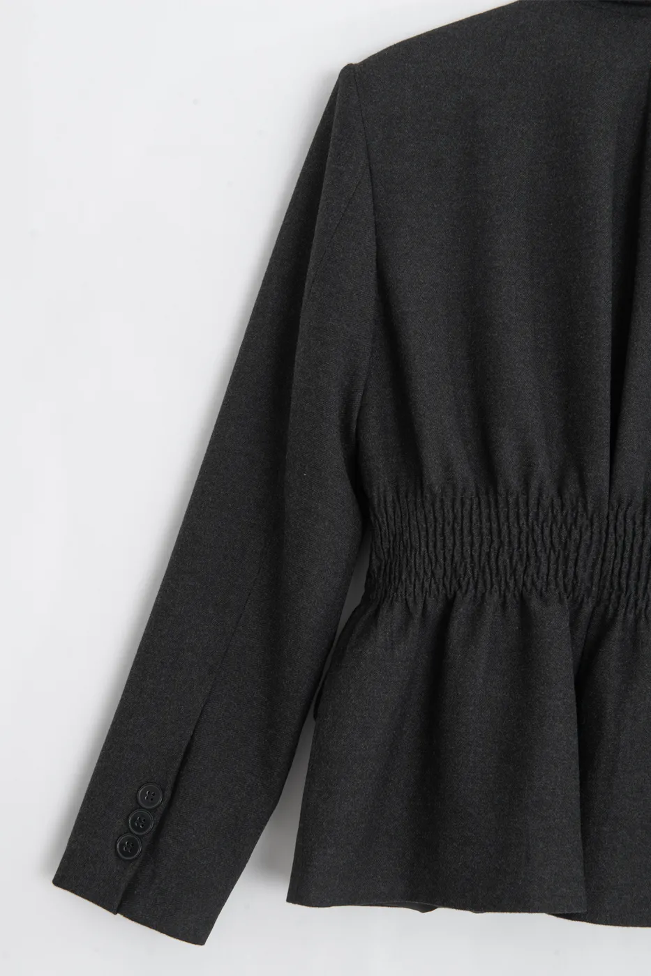 Bayan Siyah Şal Yakalı Kruvaze Blazer Ceket