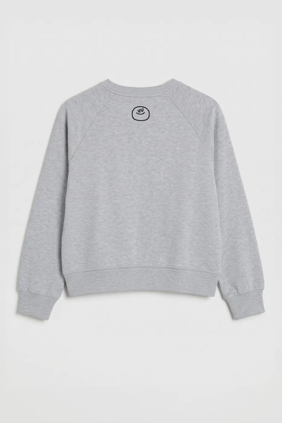 Bayan Gri Baskılı Basic Oversize Sweatshirt