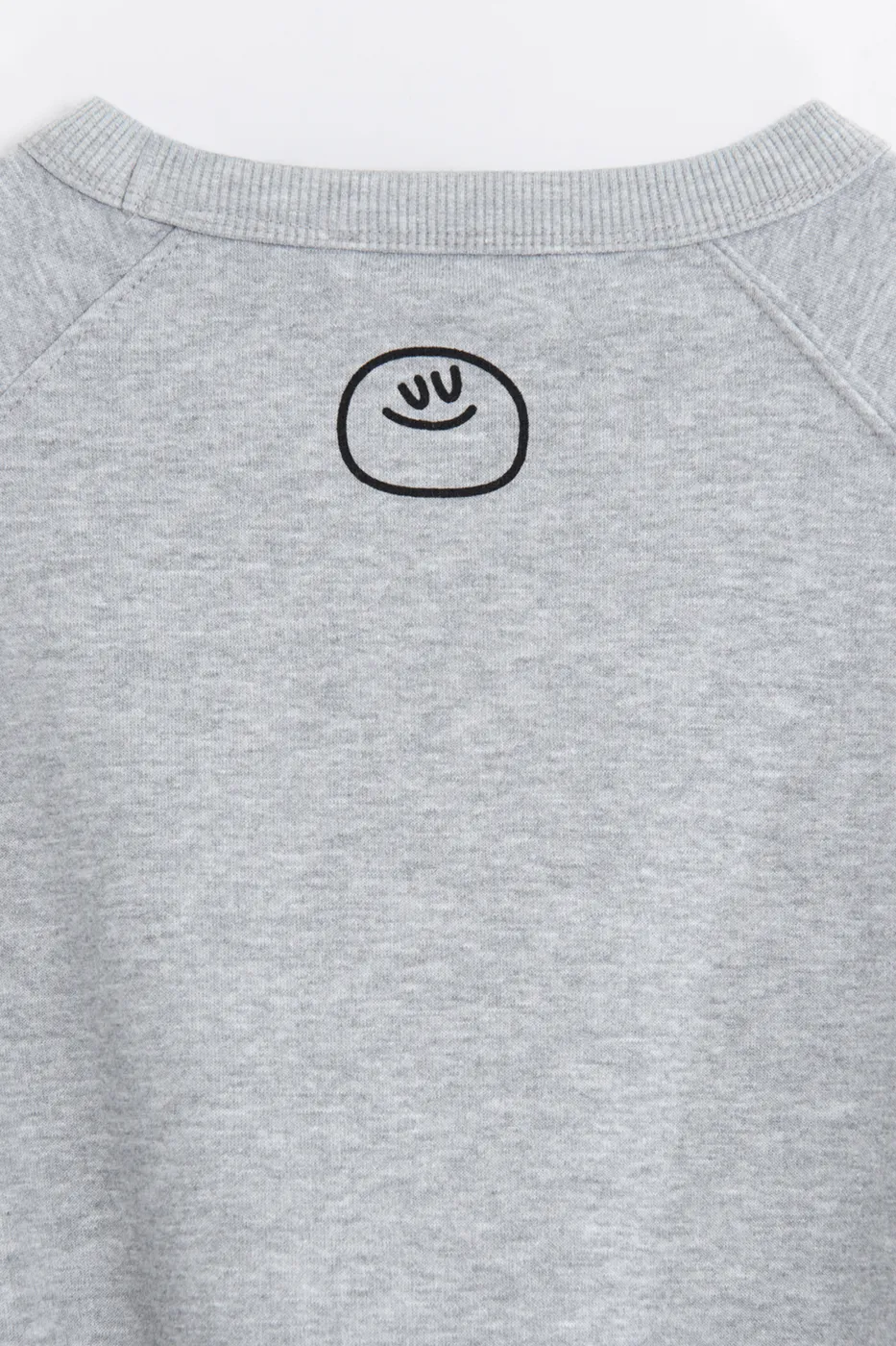 Bayan Gri Baskılı Basic Oversize Sweatshirt