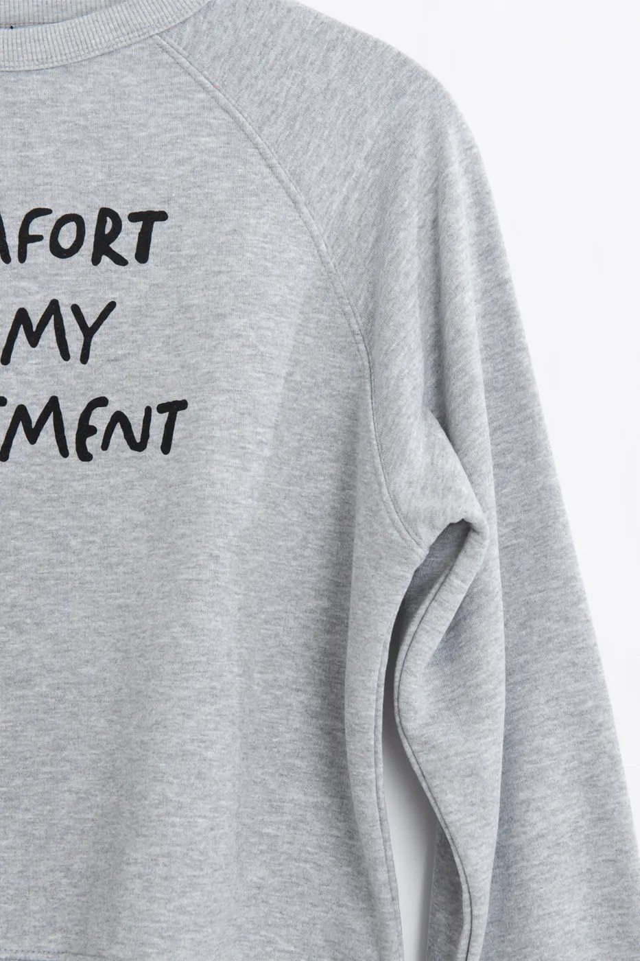 Bayan Gri Baskılı Basic Oversize Sweatshirt