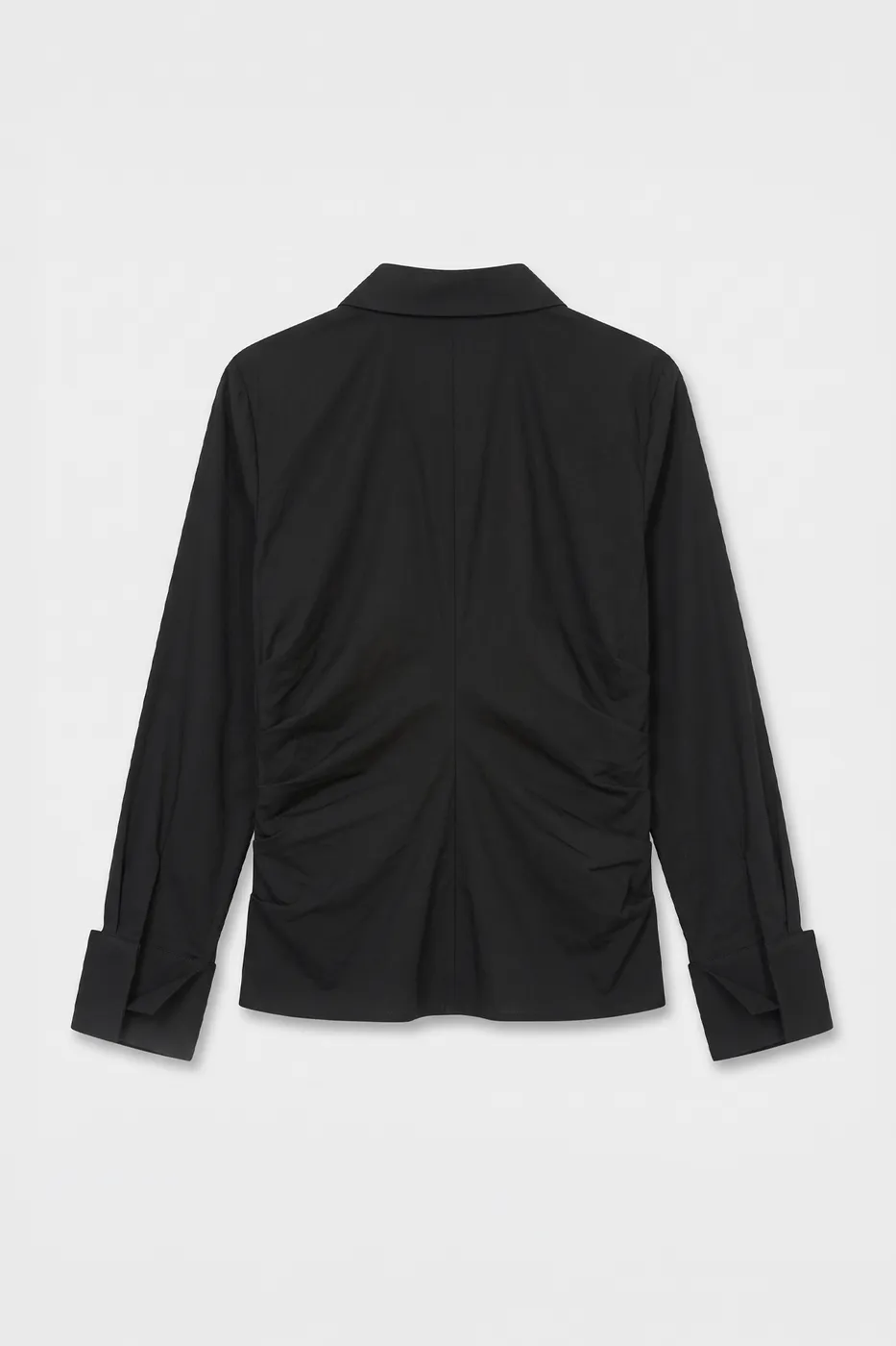 Bayan Siyah Düğmeli Fit Poplin Gömlek