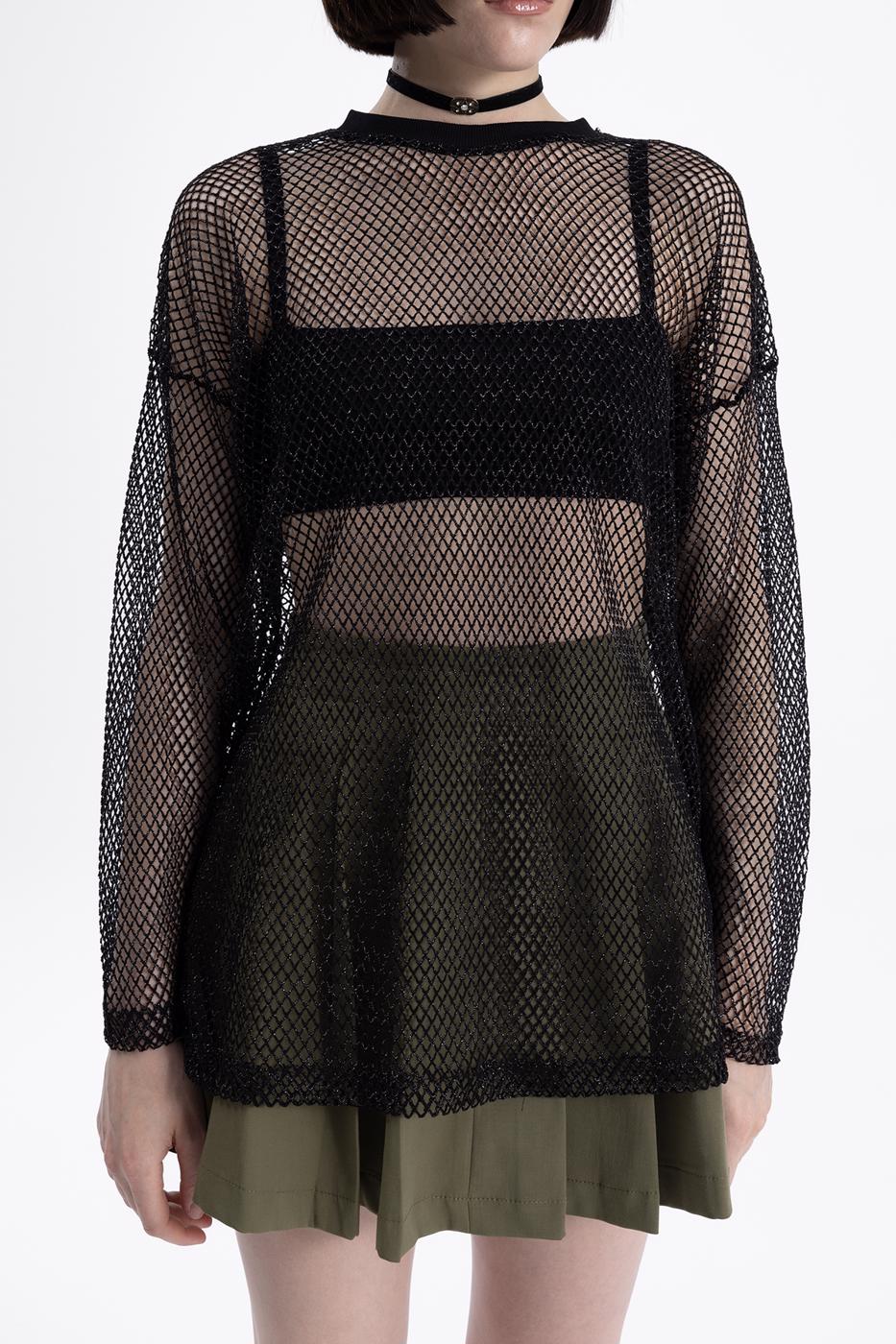 Bayan Siyah Oversıze File Bluz